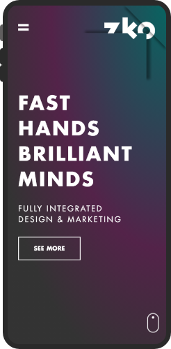 Mock up of ZKO World mobile website